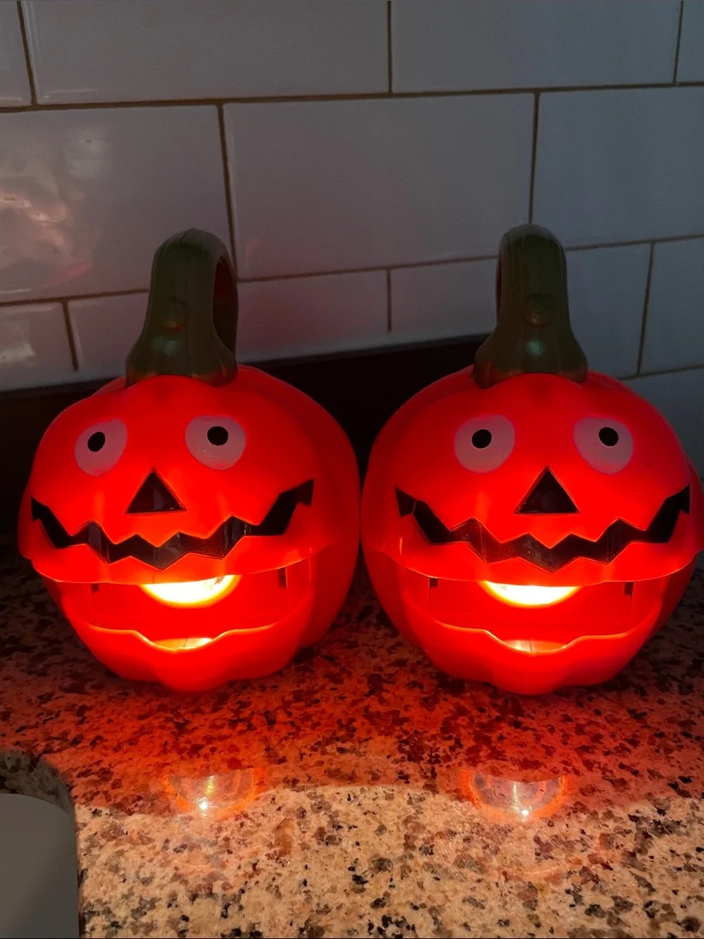Jack O’ Lantern pumpkin Halloween flashlights - set of two